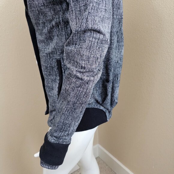 LULULEMON To Class Double Collar Heather Gray Button Up Sweater Jacket~10 - Picture 9 of 14